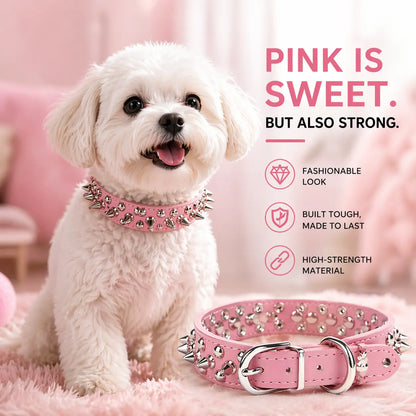 Dog Collar | Spiked Anti-Bite Punk Collar for Medium & Large Dogs | Heavy-Duty & Durable Pet Neck Ring | Cool Design for Doberman, Pitbull, German Shepherd | Fashion Statement for Dogs & Cats